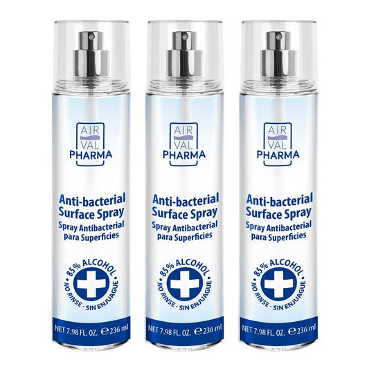 Anti-bacterial Surface Spray 85% Alcohol 7.98 oz "3-PACK" By Air Val Pharma
