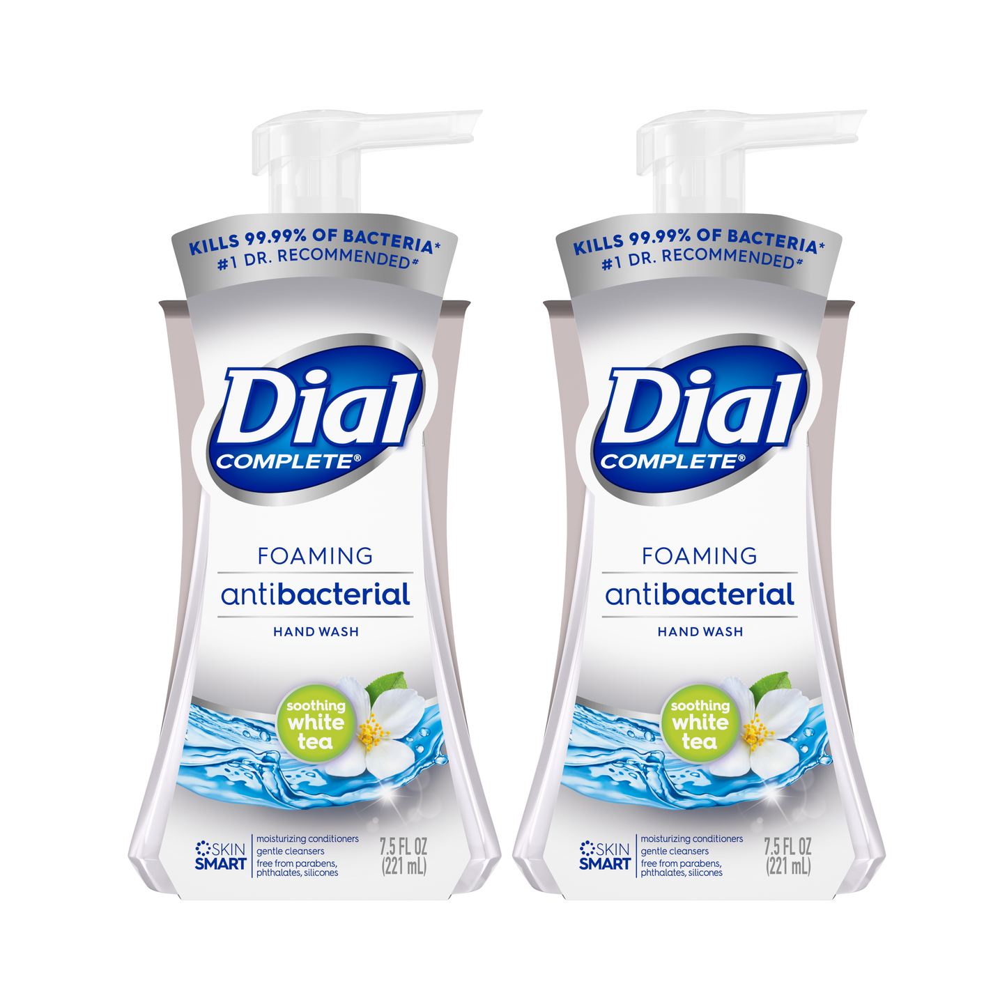 Dial Complete Antibacterial Foaming Hand Wash, Soothing White Tea, 7.5 Ounce "2-PACK"