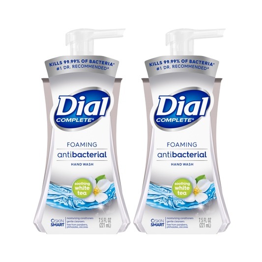 Dial Complete Antibacterial Foaming Hand Wash, Soothing White Tea, 7.5 Ounce "2-PACK"