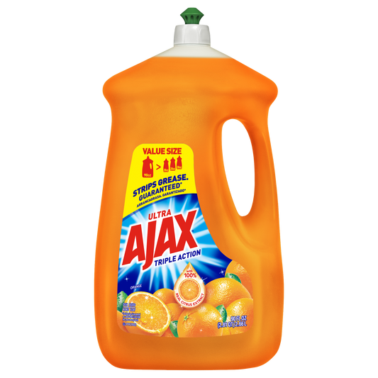 Ajax Ultra Triple Action Liquid Dish Soap, Orange 90 fluid ounce