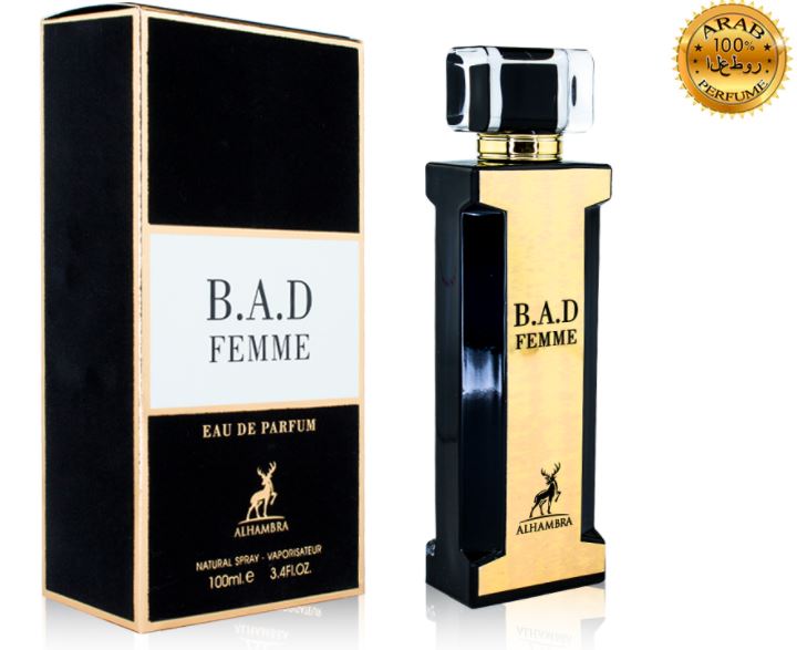 B.A.D FEMME  Eau De Parfum Spray  By Maison Alhambra 3.4 oz 100 ml