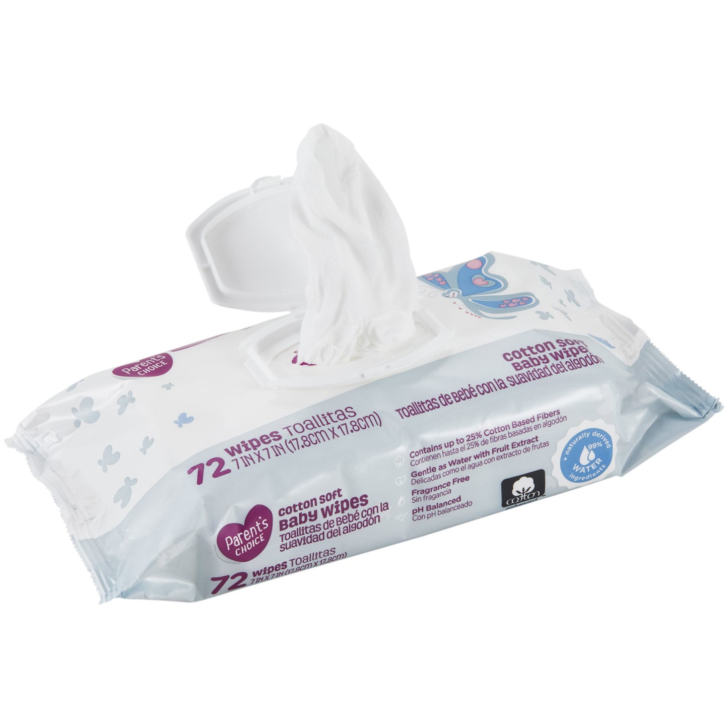 Parent's Choice Cotton Wipes Hypoallergenic "12-Packs" 864 Total Count