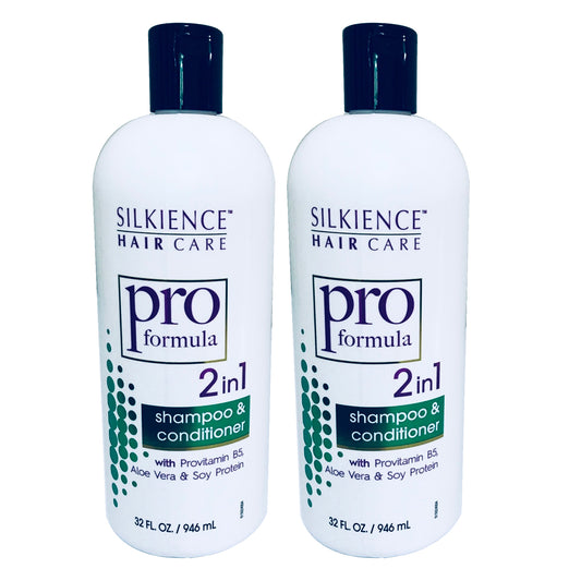 Silkience Hair Care Pro Formula 2 in 1 Shampoo and Conditioner 32 Fl oz "2-PACK"