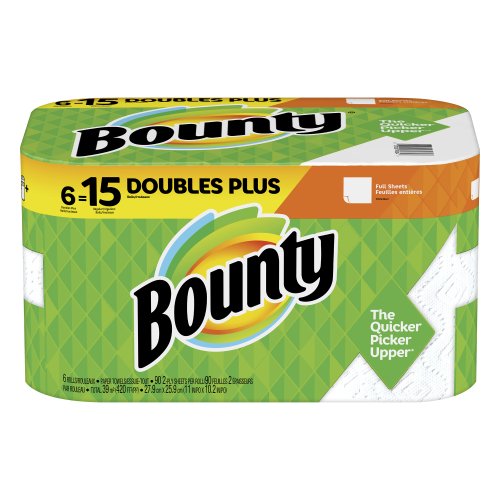 Bounty Select-A-Size Paper Towels White 6 Double Plus Rolls = 15 Regular Rolls
