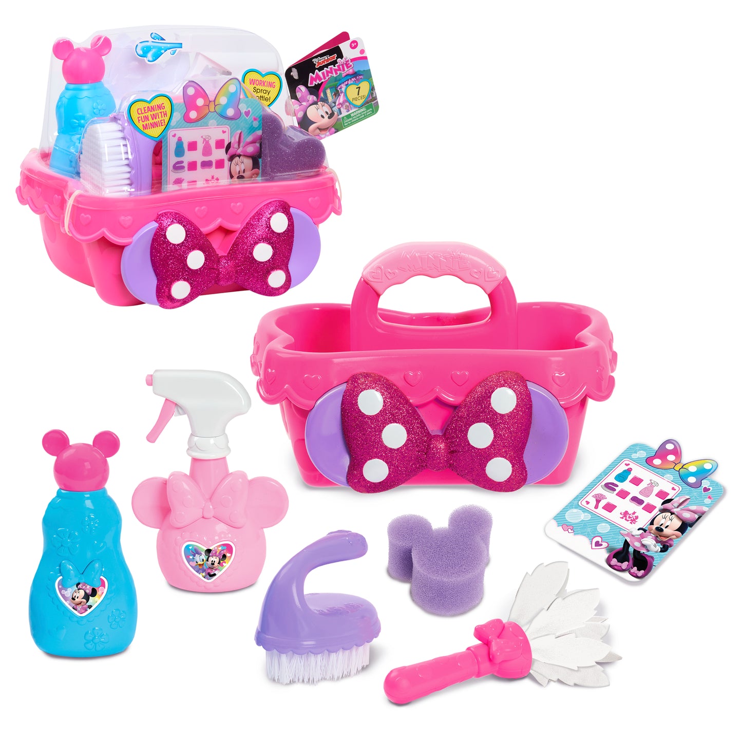 Disney Junior Minnie Mouse Sparkle N’ Clean Caddy Housekeeping Toy Set
