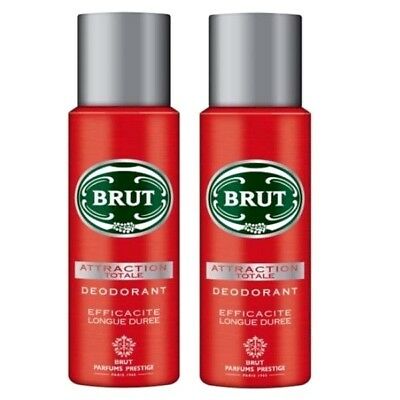 Brut Deodorant Aerosol spray Attraction Totale 6.76 oz 200 ml (Pack of 2)