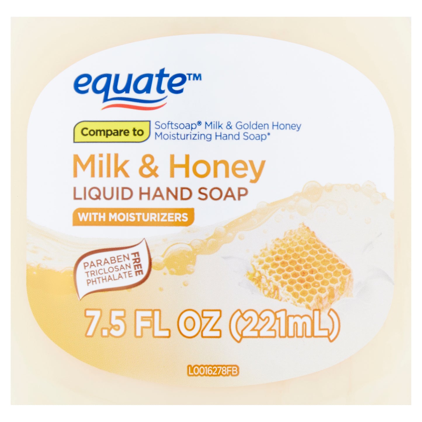 Equate Milk & Honey Liquid Hand Soap with Moisturizers 7.5 oz "3-PACK"