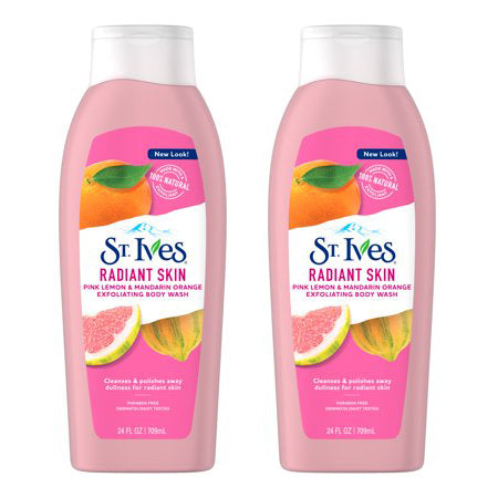 St. Ives Radiant Skin Pink Lemon & Mandarin Orange Body Wash 24 oz 709 ml "2-PACK"