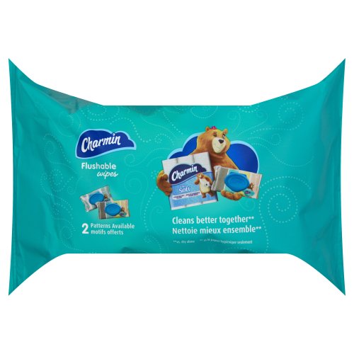 Charmin Flushable Wipes, 2 packs of 40 Flushable Wipes, 80 Total Wipes