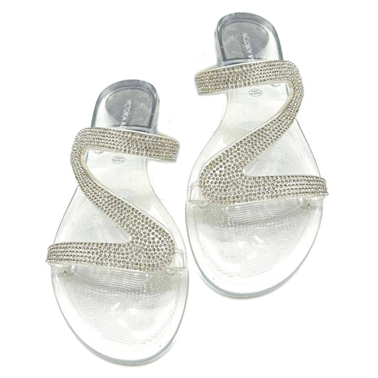 Victoria Adames Valencia Clear Glitter Jelly Sandals – Rafaelos