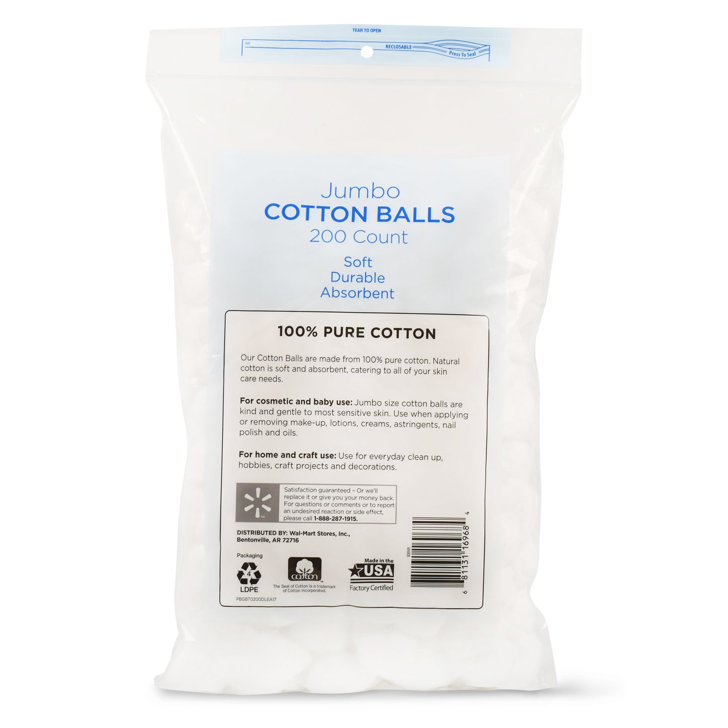 Equate Beauty Jumbo Cotton Balls, 200 Ct (Pack of 2) – Rafaelos