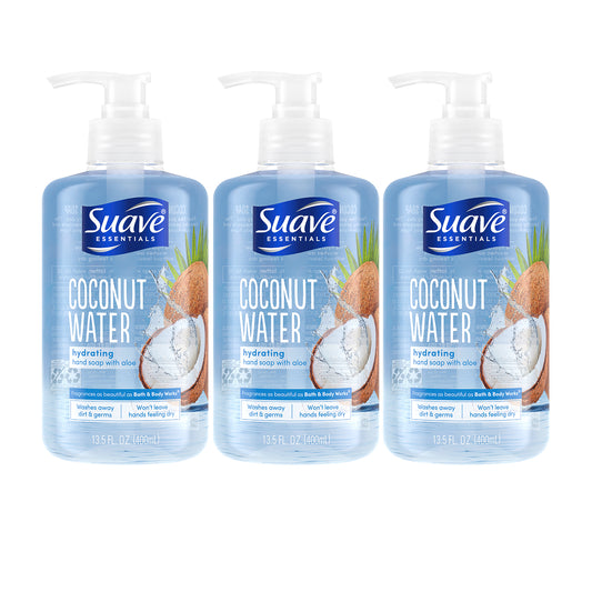 Suave Essentials Hydrating Liquid Hand Soap Coconut Water 13.5 oz "3-PACK"