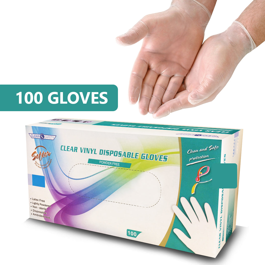 Disposable Gloves Clear Vinyl "100 per box" Size XL