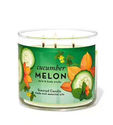 Bath & Body Works Cucumber Melon 3 Wick Candle