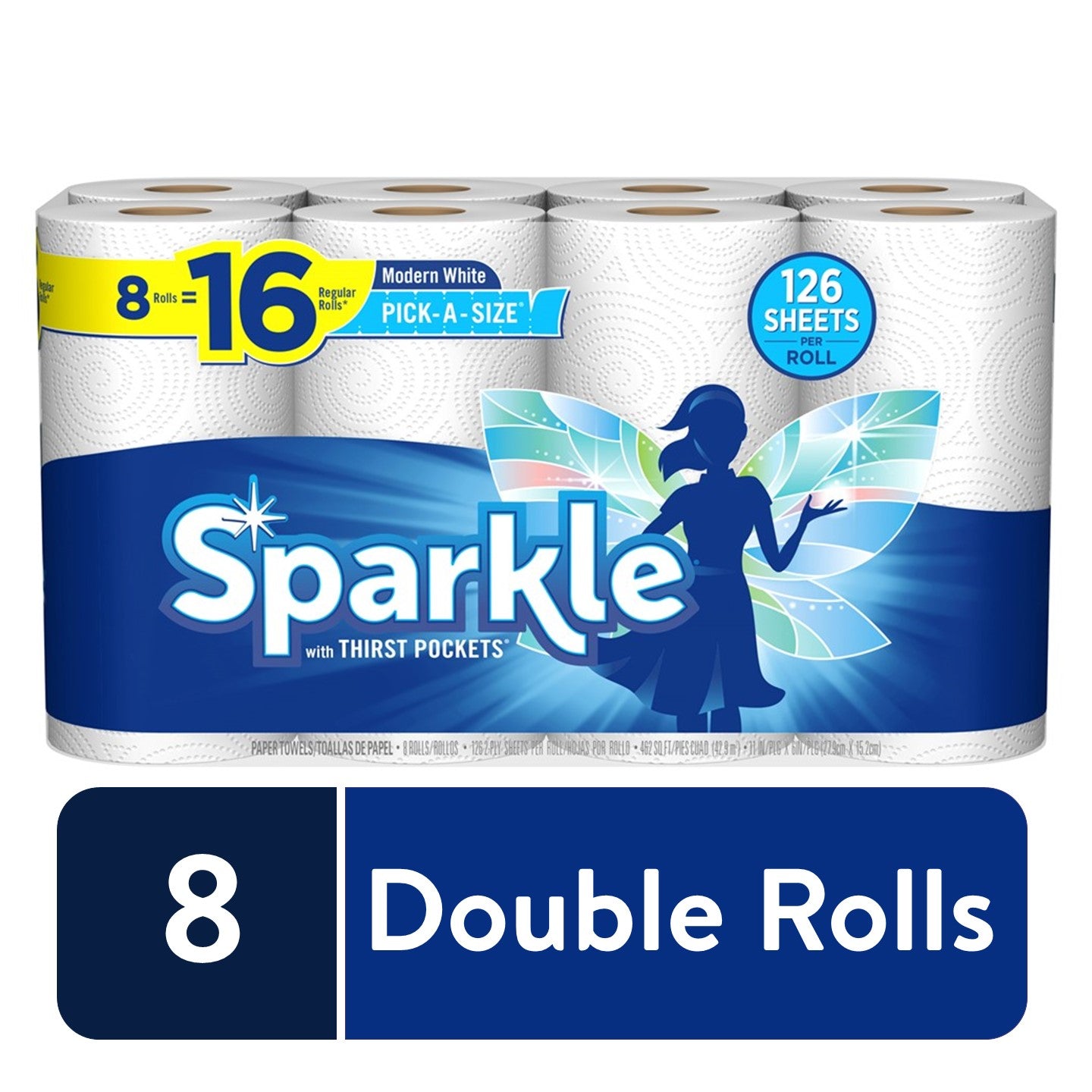 Sparkle Pick-A-Size Paper Towels 8=16 Double Rolls