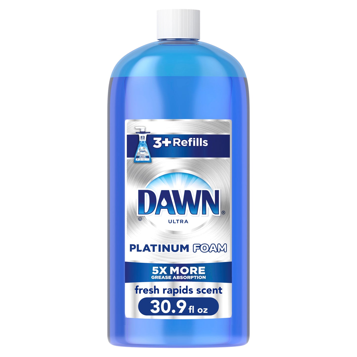 Dawn Ultra Platinum Dishwashing Foam, Fresh Rapids Scent, 30.9 Fl Oz