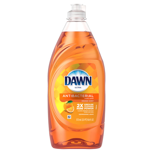 Dawn Ultra Antibacterial Hand Soap, Liquid Dish Soap, Orange Scent, 19.4 fl oz. (Pack of 2)