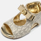 Michael Kors Tilly Dahnia 3 Sandal Ivory & Gold Monogram (Toddler)