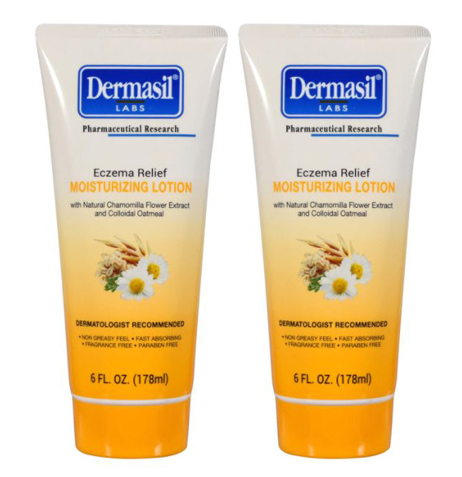 Dermasil Eczema Relief Moisturizing Lotion w/chamomilla flower extract 6 oz "2-PACK"