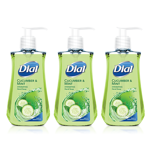 Dial Cucumber & Mint Hydrating Hand Soap 5.5 oz 162 ml "3-PACK"