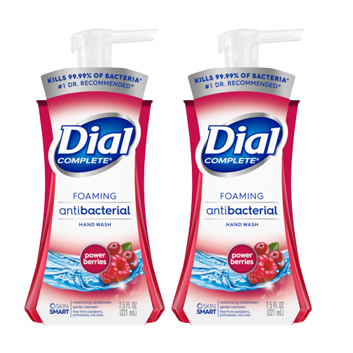 Dial Complete Foaming Hand Wash Antibacterial, Power Berries 7.5 oz (2-PACK)