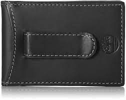 Timberland Premium Genuine Leather Black Flip Clip Wallet