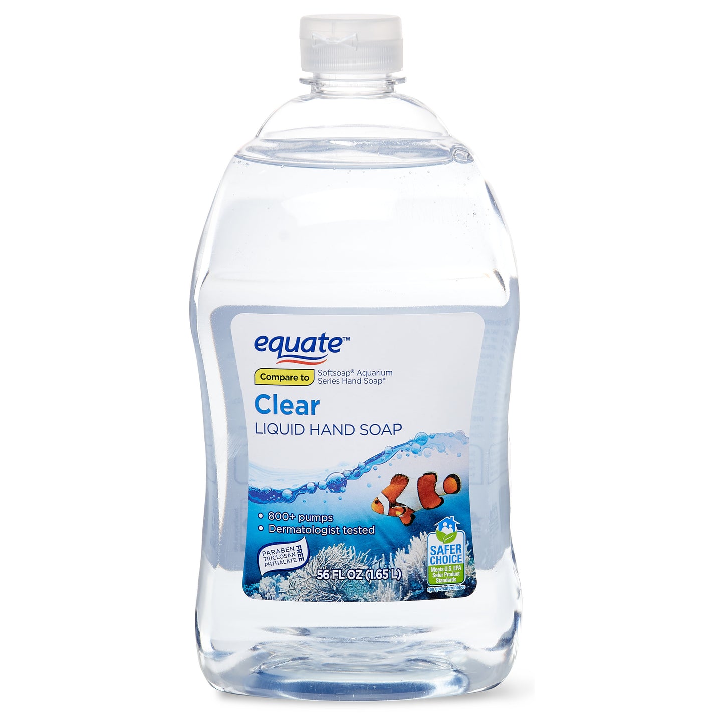 Equate Clear Liquid Hand Soap 56 oz 1.65 L Refill