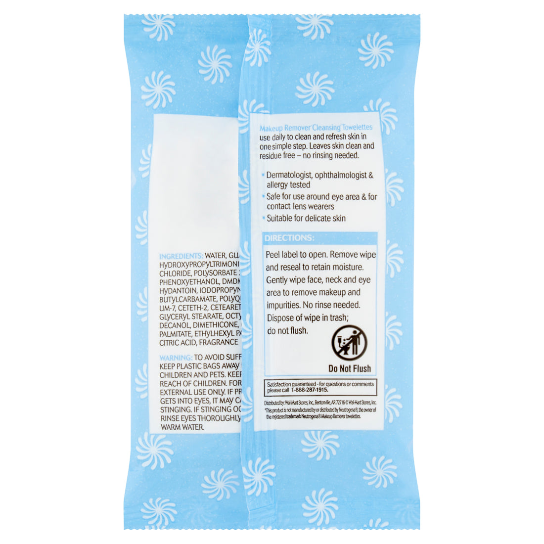 Equate Beauty Makeup Remover Cleansing Towelettes, 10 count (Pack of 3