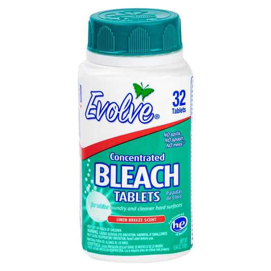 Evolve Ultra Concentrated Bleach Tablets, Linen Breeze Scent, 32 Ct.