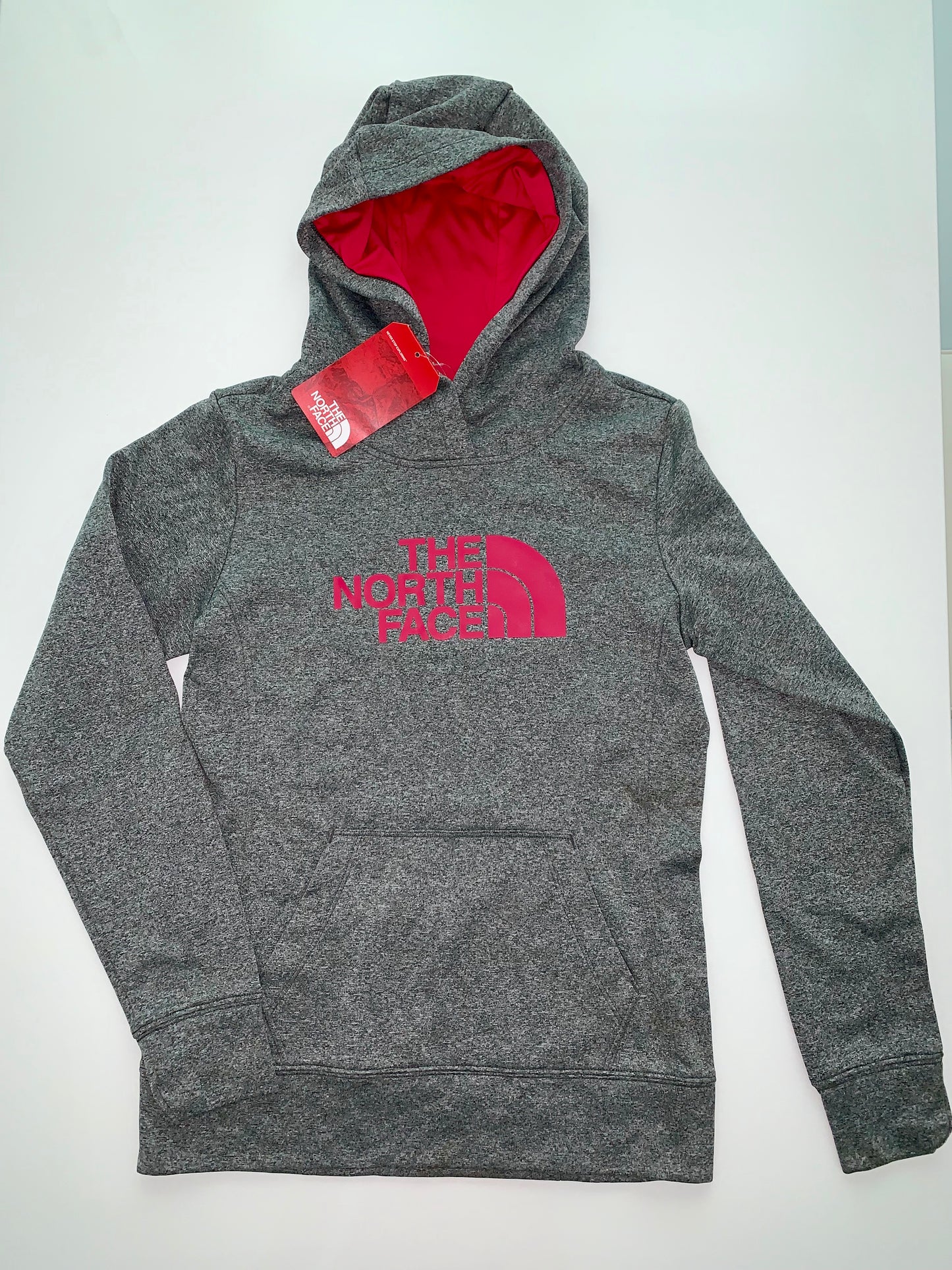 The North Face Women's Fave Pullover Hoodie Heather Grey/Rose Red – Rafaelos
