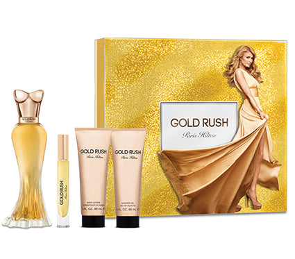 Paris Hilton Gold Rush 4pc Gift Set EDP 3.4 oz 100 ml
