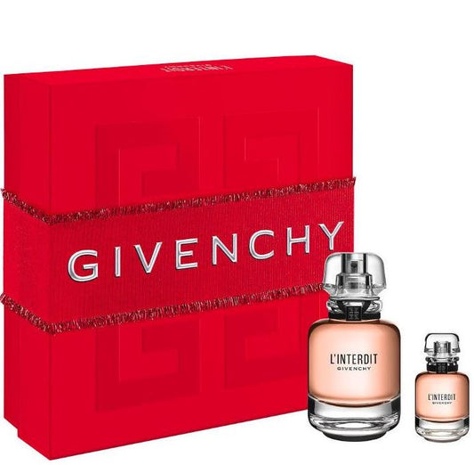 Givenchy L'interdit Gift Set For Women 50ml Eau De Parfum  Spray + 10ml Mini Spray