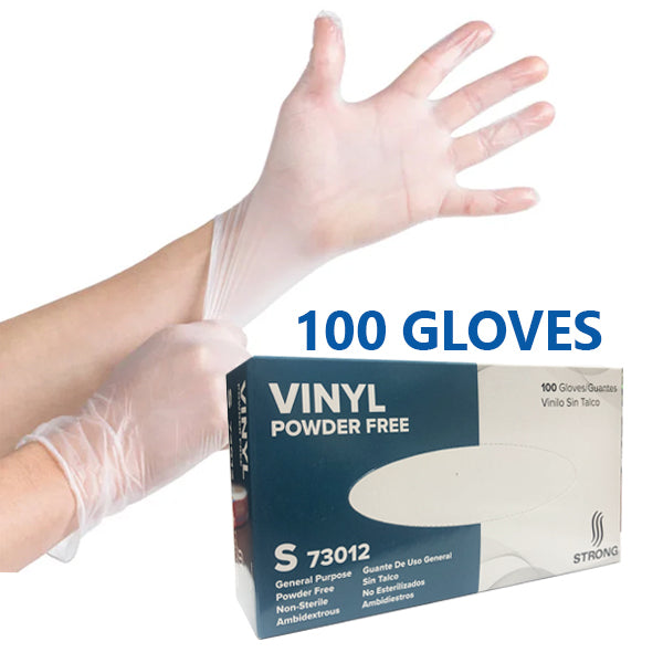 Disposable Gloves Clear Vinyl Powder Free "100 per box" Size SMALL