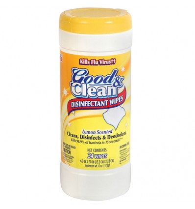 GOOD & CLEAN LEMON SCENTED DISINFECTANT WIPES, 30 CT.  (Pack of 3 pcs)