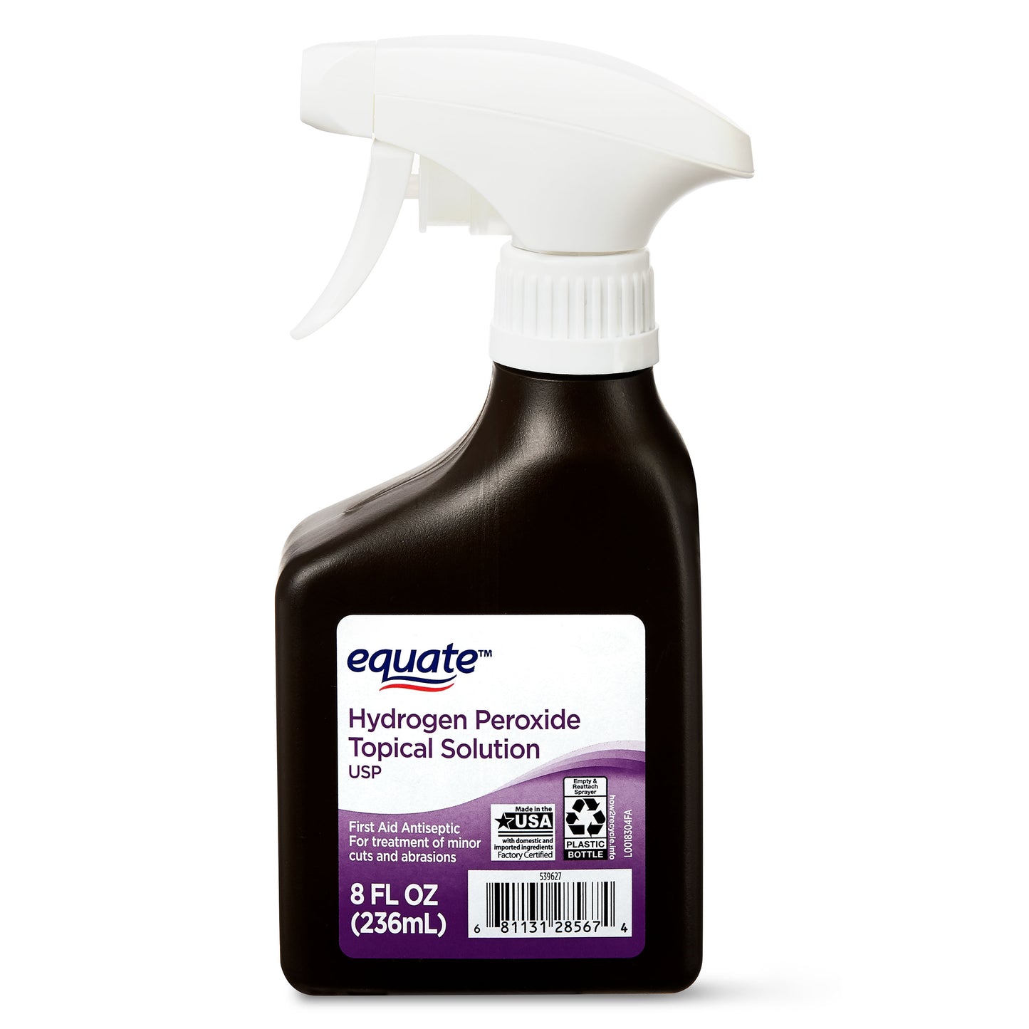 Equate Hydrogen Peroxide Topical Solution Antiseptic Spray, 8 fl oz (2 Pack)