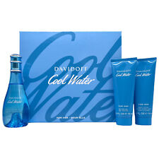 Cool Water by Davidoff for Women 3 Piece Set 3.3 oz EDT + 2.5 oz S/Gel + Lotion