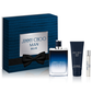 Jimmy Choo Man Blue Gift Set 3.3 oz, EDT Spray Mini 0.25 oz, After Shave Balm 3.3 oz.