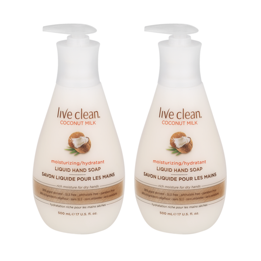 Live Clean Liquid Hand Soap Coconut Milk 17 oz 500 ml "2-PACK"