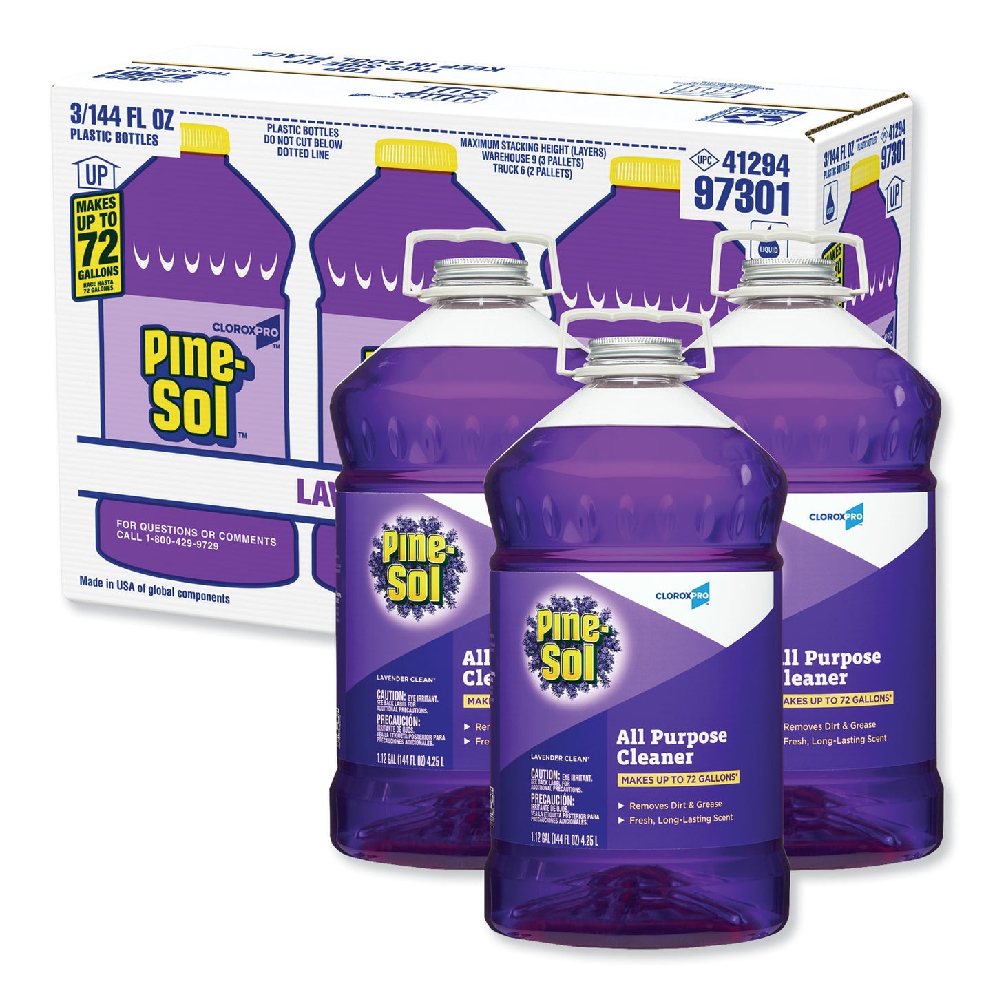 Clorox Pine-Sol All Purpose Cleaner 144 oz. Lavender Clean Scent (Pack of 3)