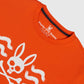 Psycho Bunny Mens Filcham Long Sleeve Graphic Tee Sunset Orange