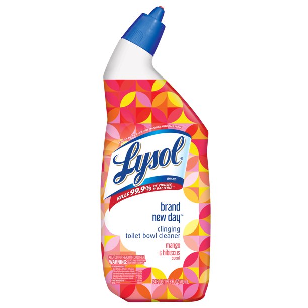 Lysol Toilet Bowl Cleaner, Brand New Day, Mango & Hibiscus, 24 oz (PACK OF 2 pcs)