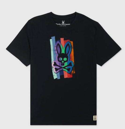 Psycho Bunny Mens Tatterford Graphic Tee Navy