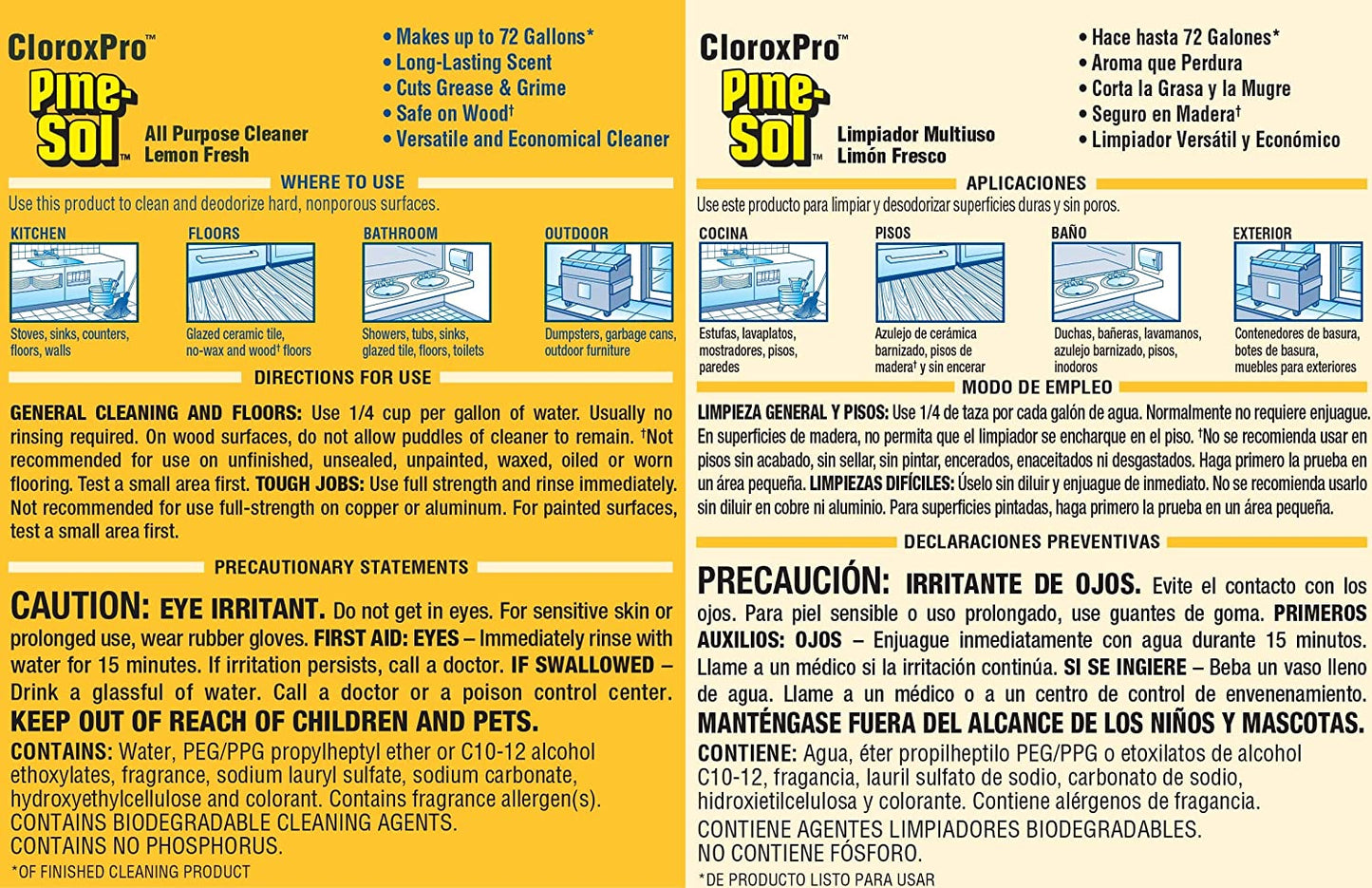 Clorox Pine-Sol All Purpose Cleaner 144 oz. Lemon Fresh Scent (Pack of 3)