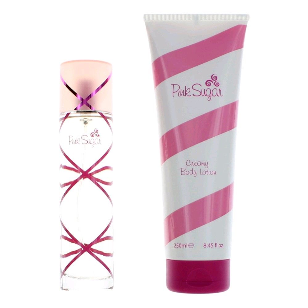 Aquolina Pink Sugar 2 pc Gift Set EDT 3.4 oz Body Lotion 8.5 oz