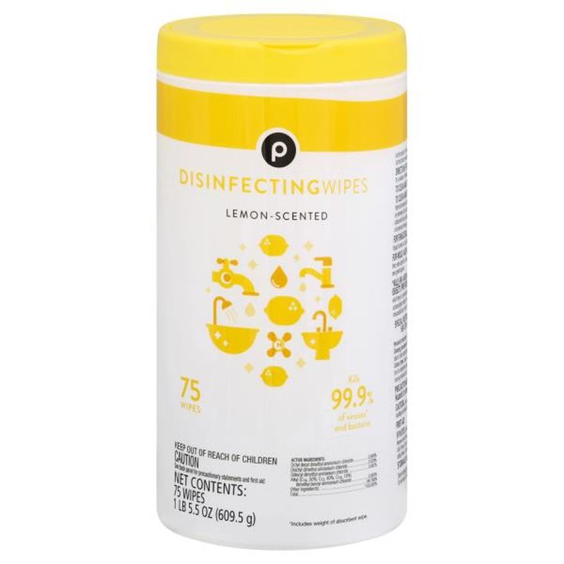 Disinfecting Wipes, Lemon-scented 75 Wipes