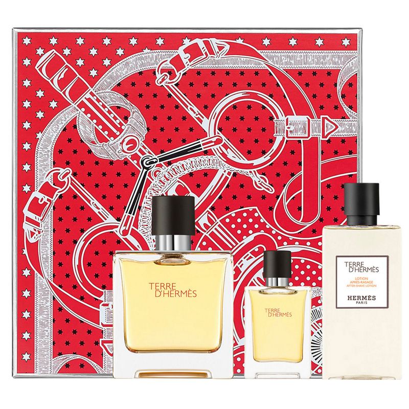 Hermes Terre D' Hermes Pure Perfume 3PC Gift Set EDP 2.5 Men