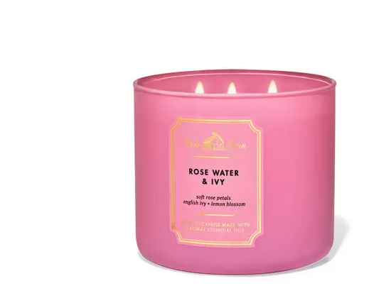 White & Barn Rose Water & Ivy 3 Wick Candle