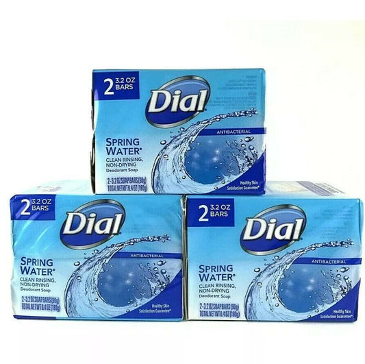 Dial Anti-Bact Soap Bars Spring Water "3-PACK"
