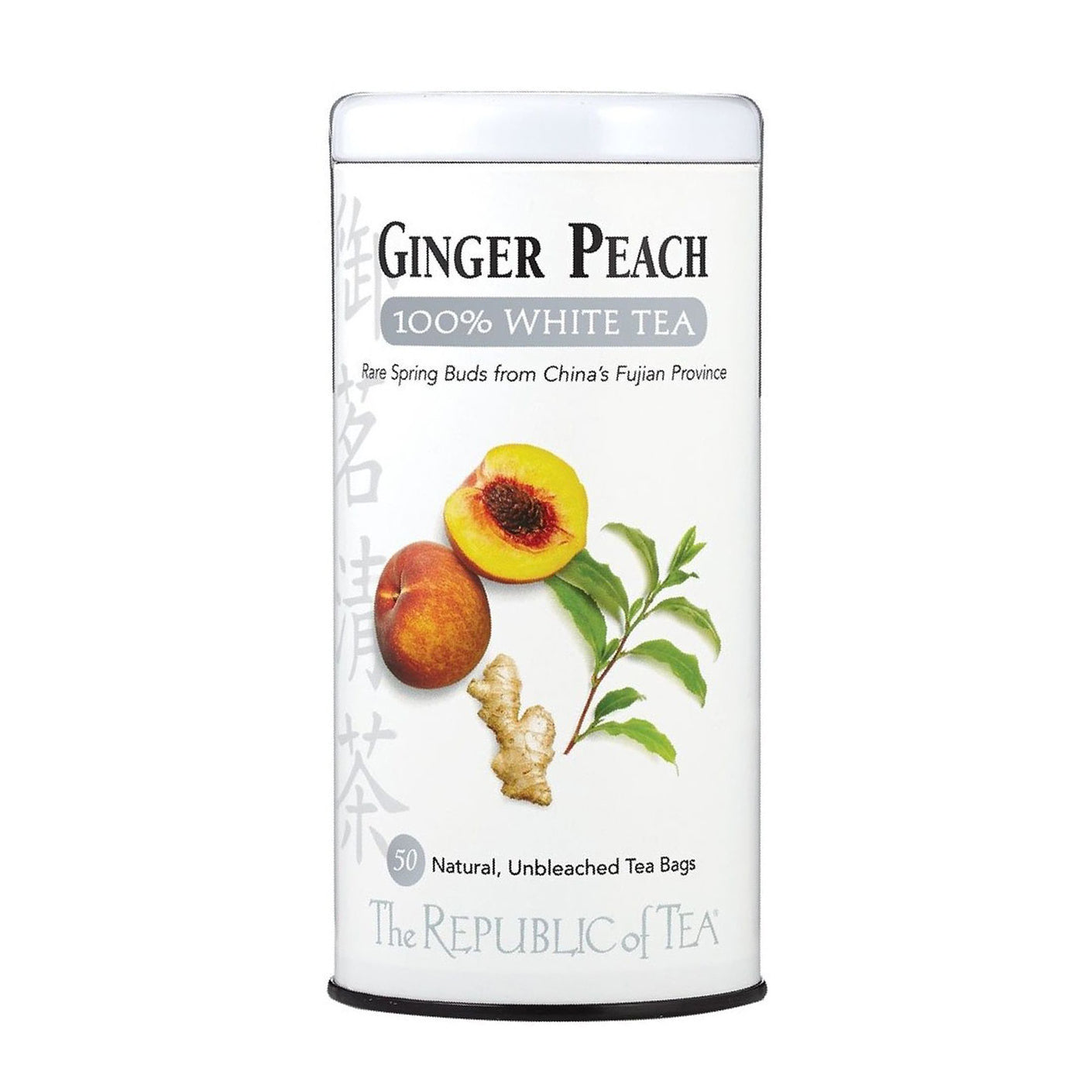 The Republic of Tea Ginger Peach 100% White Tea 50 Bags