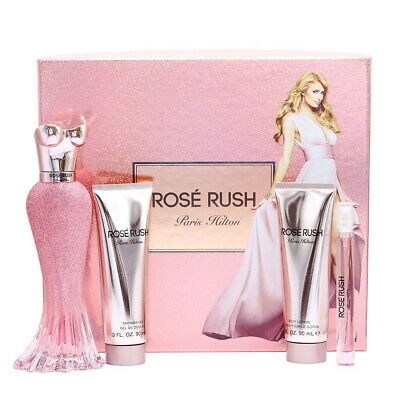 Paris Hilton Rose Rush 4pc Gift Set EDP 3.4 oz 100 ml
